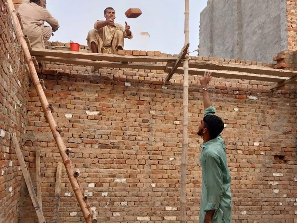 Construction of a welfare house in Pakistan